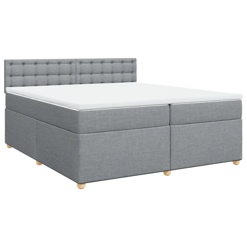 Giroletto a Molle con Materasso Grigio Chiaro 200x200cm Tessuto 3289101
