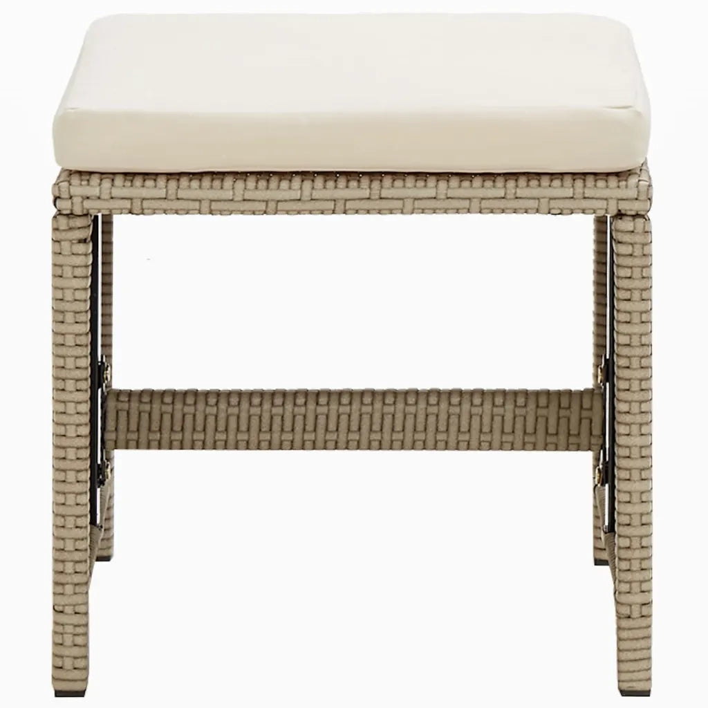 Set da Pranzo per Giardino 9pz con Cuscini in Polyrattan Beige cod mxl 38595