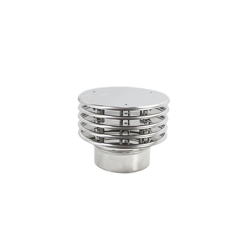 Fumaiolo da 300mm tipo con lamelle inox base tonda innesto m maschio