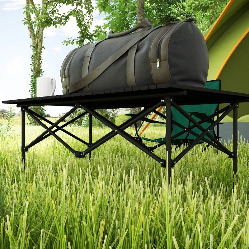 Tavolino Pieghevole da Campeggio ¨C MINIMAL ¨C Alluminio Nero 95x55 cm