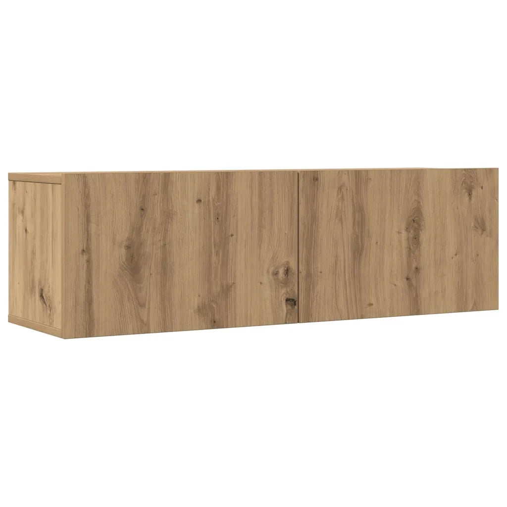 Mobili TV a Parete 2pz-Set di 2 Credenza per TV sospesa Rovere Artigianale 100x30x30 cm