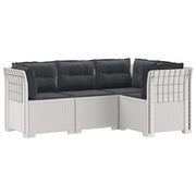 Divano da Giardino 4 Posti con Cuscini Aspetto Rattan PP Bianco 3443987