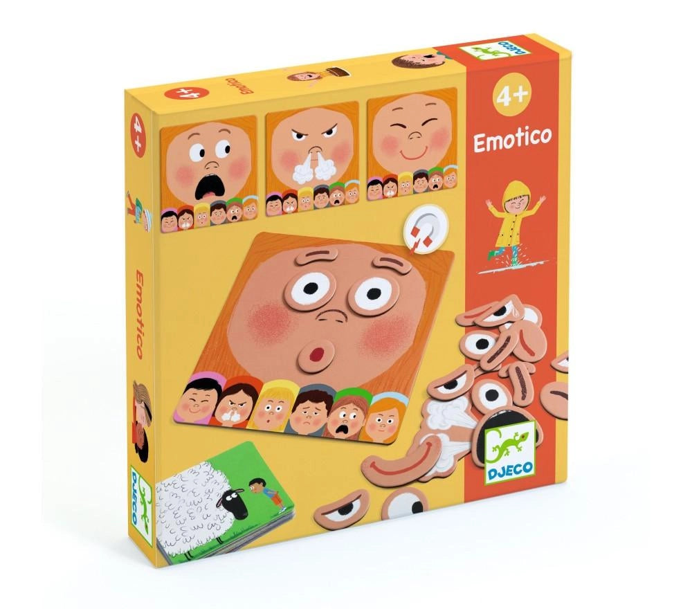 Emotico,il gioco delle emozioni,identifica le emozioni attraverso la manipolazione il linguaggio,Djeco,Eta 4+