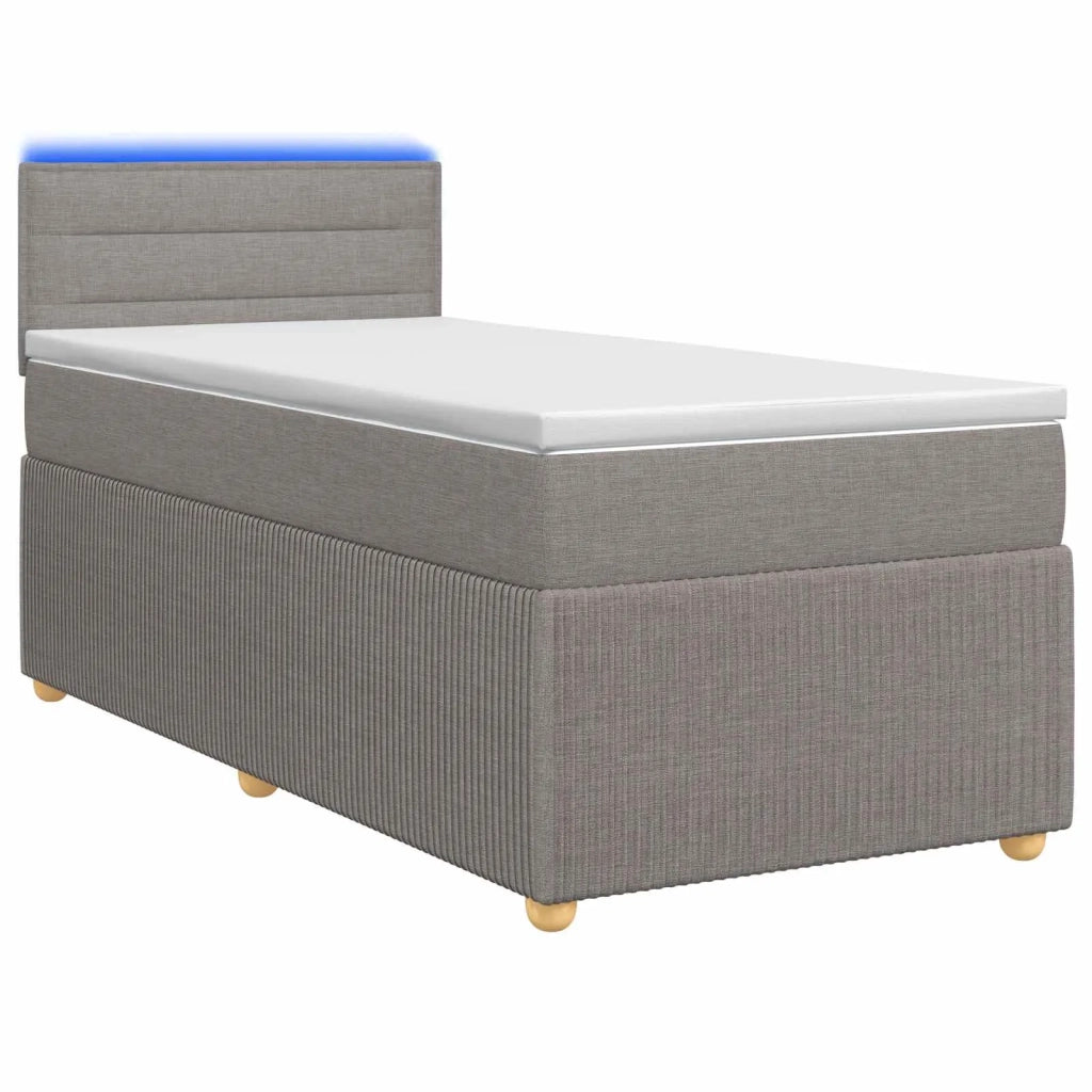 Letto box spring con materasso Tortora 80 x 200 cm Tessuto 3452796