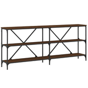 Tavolo Consolle | Tavolo d'Ingresso Rovere Marrone 180x30x75 cm Multistrato e Ferro