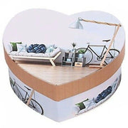 Trade Shop - Set 12 Scatola Box Confezione Da Regalo Con Cuori Fantasia 11x5.5cm In Cartone -