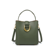 Borsa a mano da donna in vera pelle, colore verde.