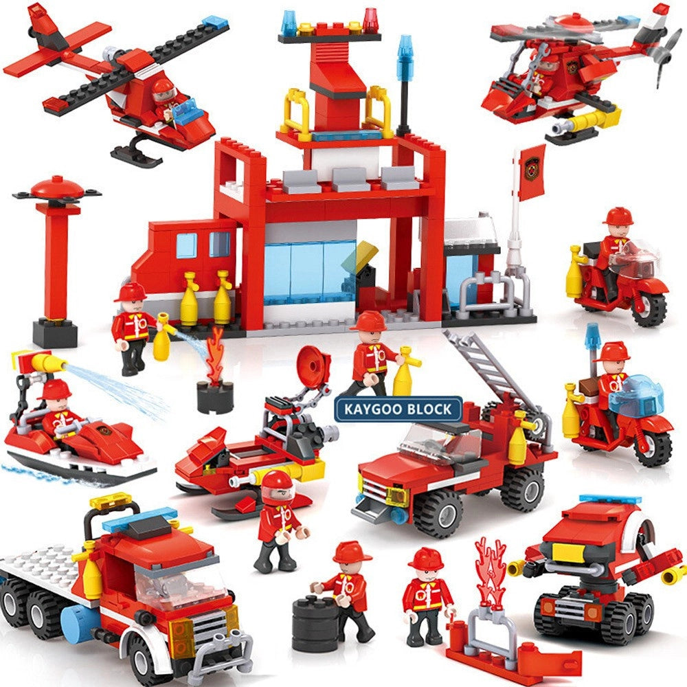 Trade Shop - Costruzioni Per Bambini Blocks Firefighters Pompieri Diy 8 Set Assortiti -