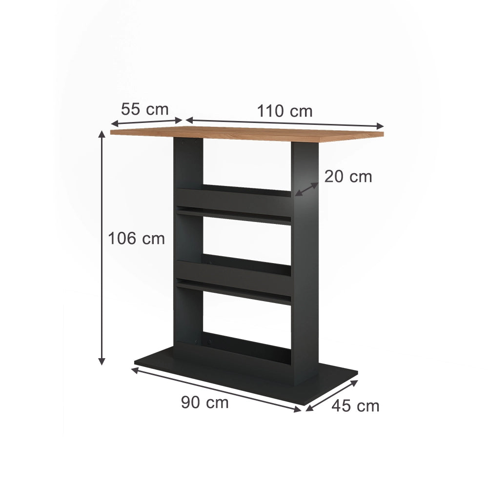 Vicco Tavolo da bar Quercia dorata/antracite 110 x 55 cm