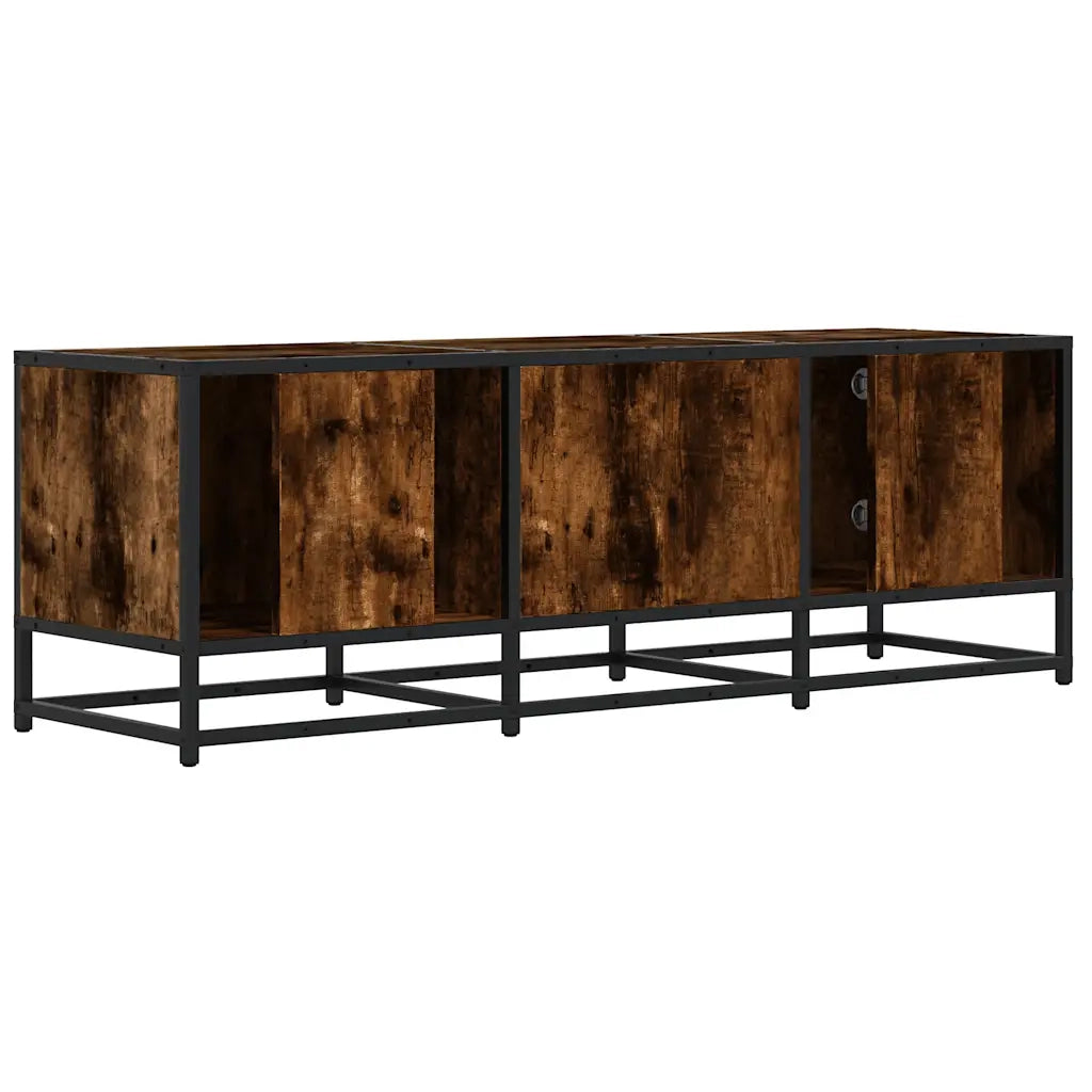 Mobile TV Rovere Fumo 120x35x41 cm Legno Multistrato e Metallo 848841