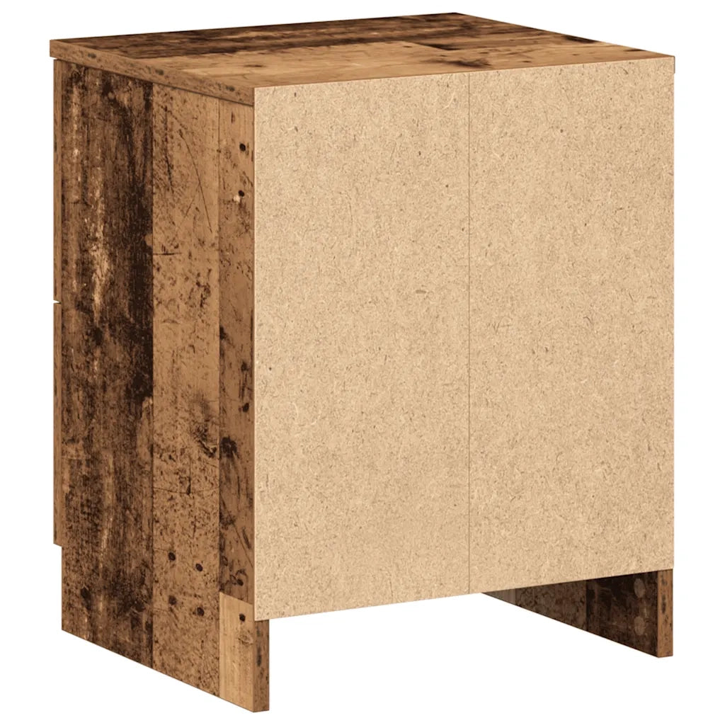 Comodini 2 pz con 2 Cassetti Legno Antico 40x36x50 cm