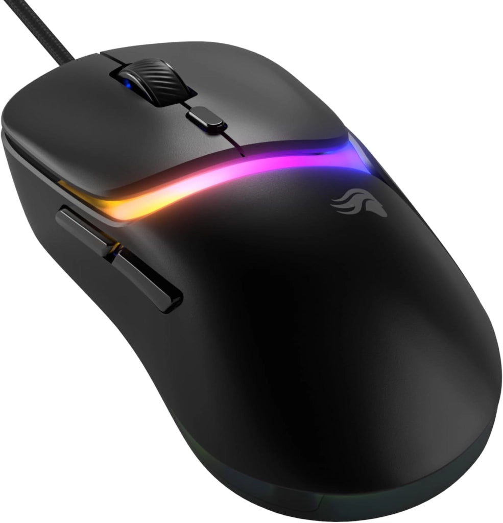 Gaming Model O Mouse da gaming wired, superleggero 67 g, design a nido d'ape, RGB, sensore Pixart 3360, Omron Switches, ambidestro - Nero opaco