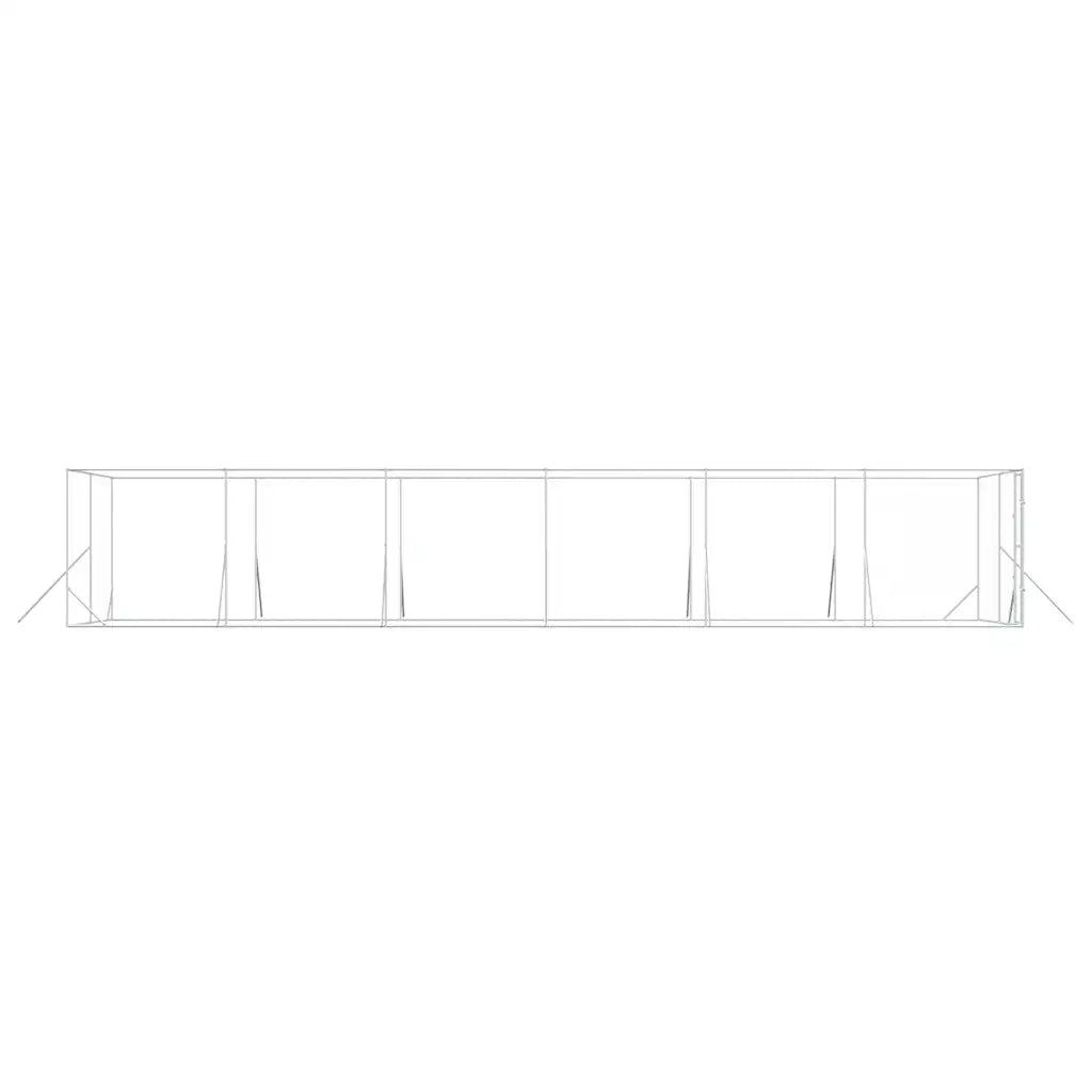 Cuccia per Cani da Esterno Argento 4x12x2 m in Acciaio Zincato 3190457