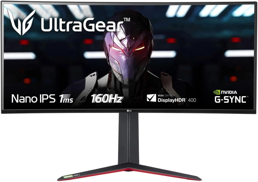 34GN850 UltraGear Gaming Monitor 34" QuadHD UltraWide Curvo 21:9 LED NanoIPS 1ms HDR 400, 3440x1440, G-Sync Compatible e AMD FreeSync Premium 160Hz, HDMI, Display Port, USB Hub, Flicker Safe, Nero