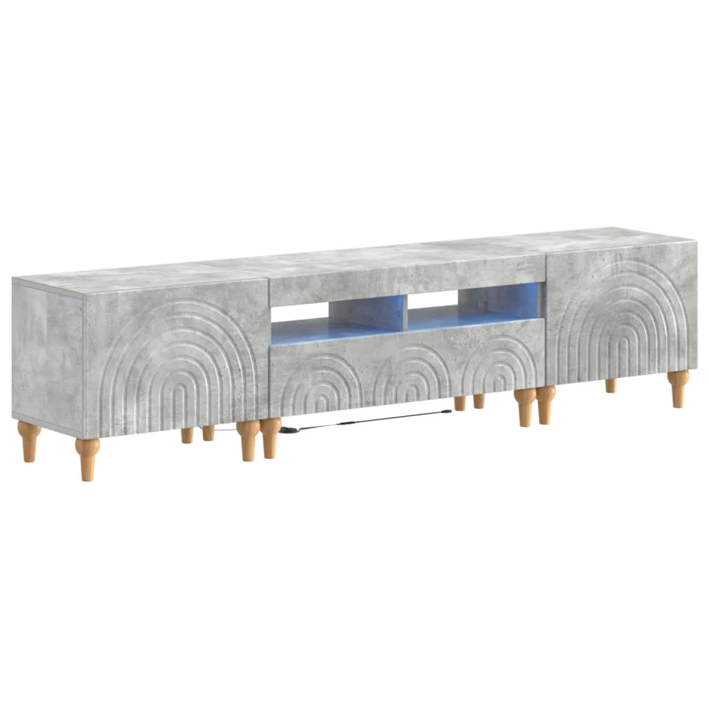 Mobile TV LED a 3 pezzi Grigio Cemento Legno ingegnerizzato 3416500