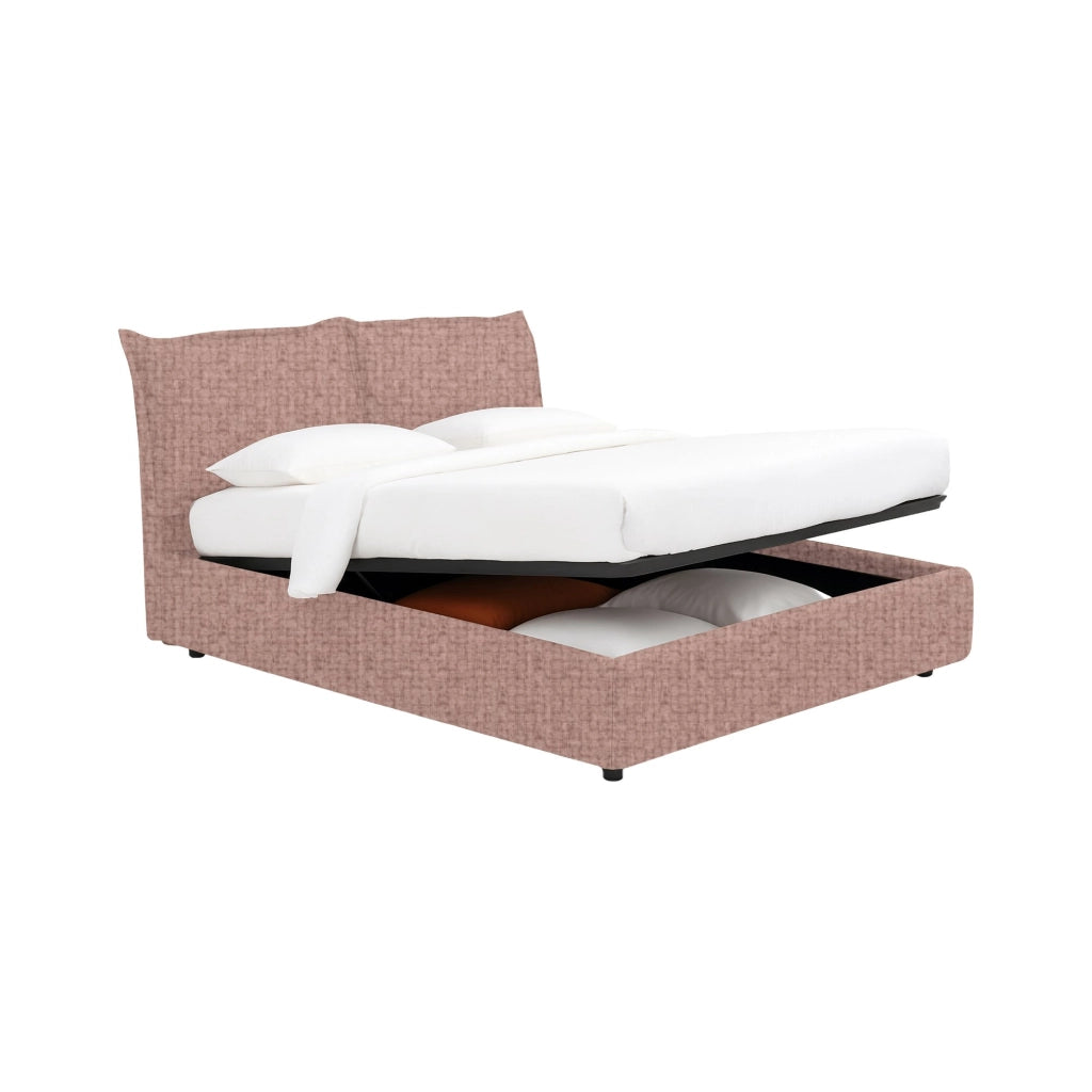 Malton, Letto Piazza e Mezza Sfoderabile Made in Italy, Rosa