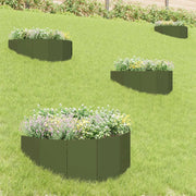 Bordura per Prato 4 pz 100 x 45 cm Acciaio Verde Oliva 8008896