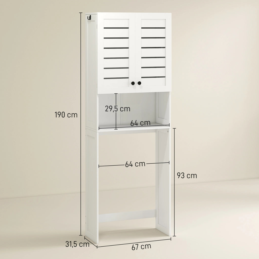 Mobile Bagno Sottolavabo e Lavatrice ¨C Zephmum ¨C Legno Multistrato Bianco 67x31.5x190cm