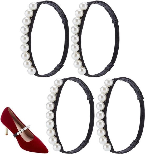 Set di cinture per scarpe elastiche per donne - 4 pezzi - Cinture singole per stivali - Cinture elastiche per scarpe con chiusura facile - Materiale plastico - Accessori di tendenza