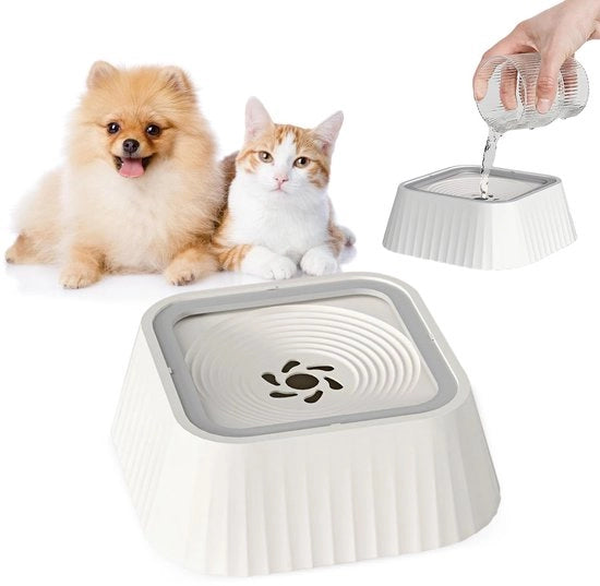 1,3L Waterbak per cani senza spreco: Dispenser anti-spat per cani, Kom galleggiante, Waterdispenser per cani, Lekvrije waterbak per cani che si asciugano
