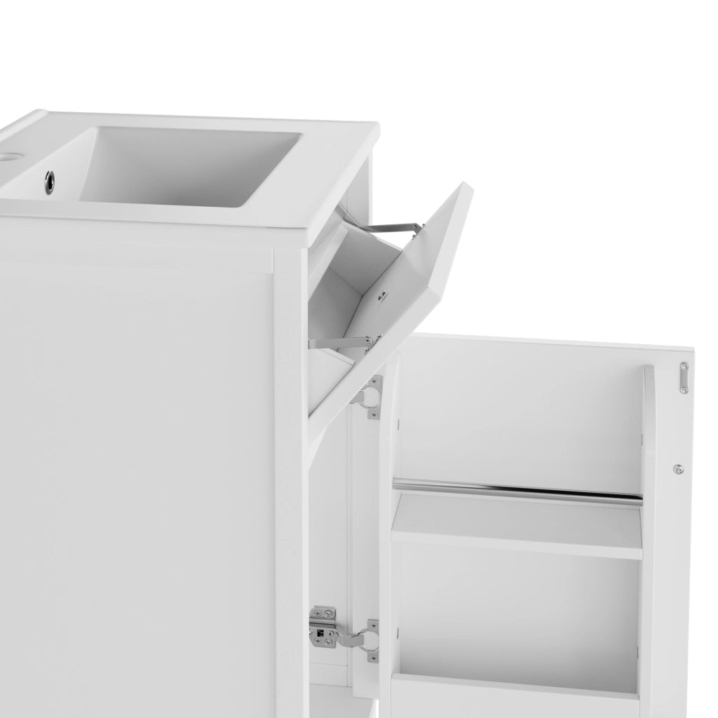 Mobile bagno con lavabo integrato 51x46x87 cm, MDF laccato, bianco