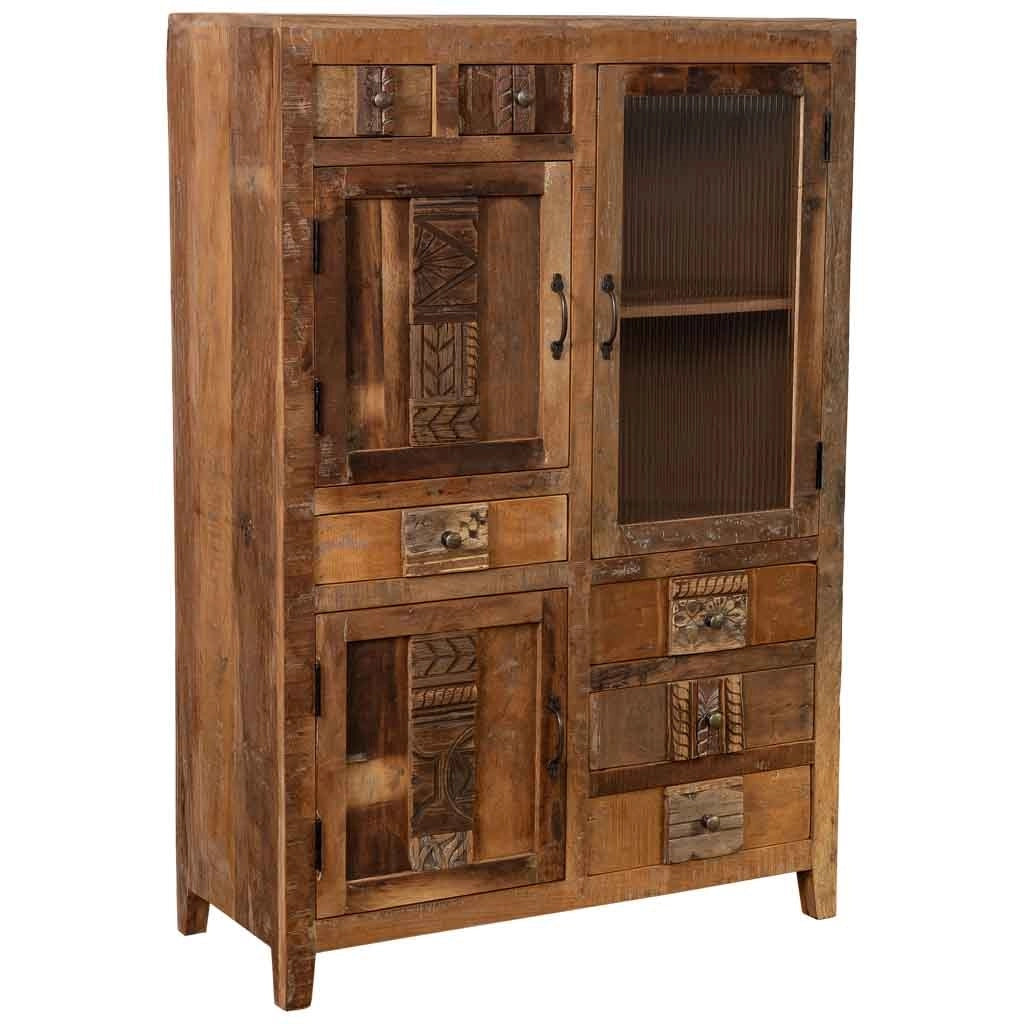 Vetrina in legno naturale 100x43x148