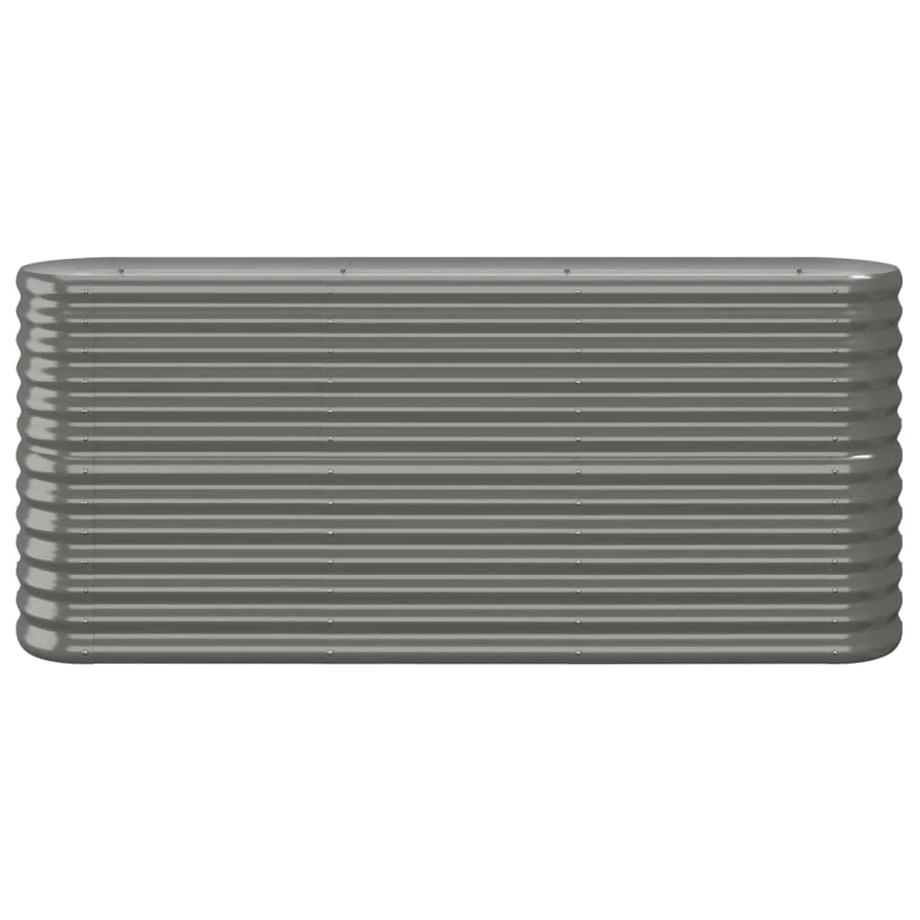 Fioriera rialzata per piante e fiori adatta per terrazze e giardini in acciaio verniciato a polvere 152 x 40 x 68 cm grigio 02_0039580