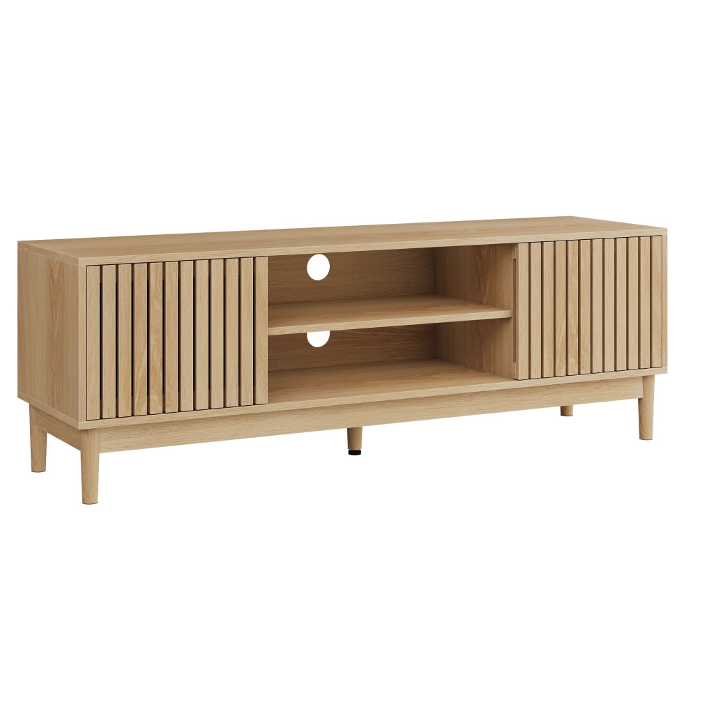 Mobile TV con Vano Contenitore Mid-Century ¨C MINIMAL ¨C Rovere, 140 cm, per TV 55/65 Pollici