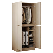 Armadio a 2 ante con vani interni; per camera da letto; in legno; 70×40×170 cm; naturale