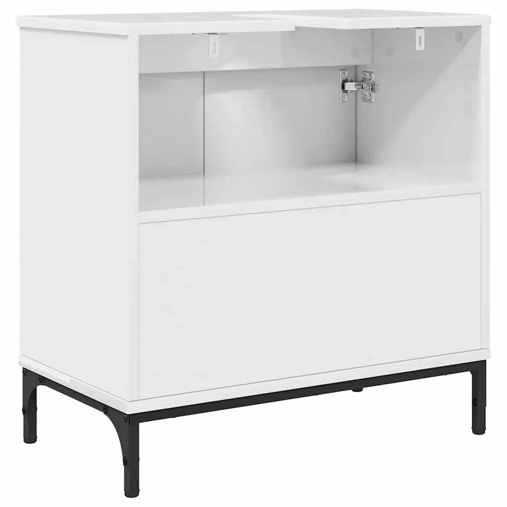 Armadio per Lavabo da Bagno Bianco lucido 60,5 x 33,5 x 61 cm