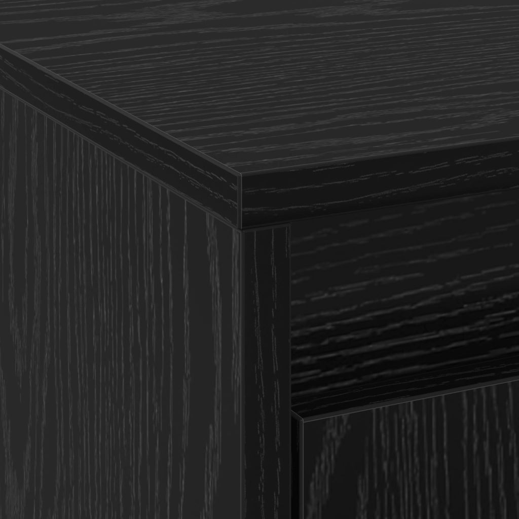 Mobile TV con LED in rovere nero 139.5x34x50 cm in legno ingegnerizzato
