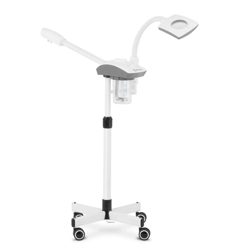 Vaporizzatore con lampada d'ingrandimento e funzione aromaterapia 750 + 9,5 watt 700 ml acciaio inox gomma plastica bianca 14_0010191