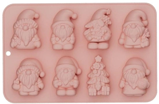 Motivi di Natale e di albero di Natale, schiuma di silicone per caramelle, biscotti, gelato, dolcetti per animali domestici, rosa
