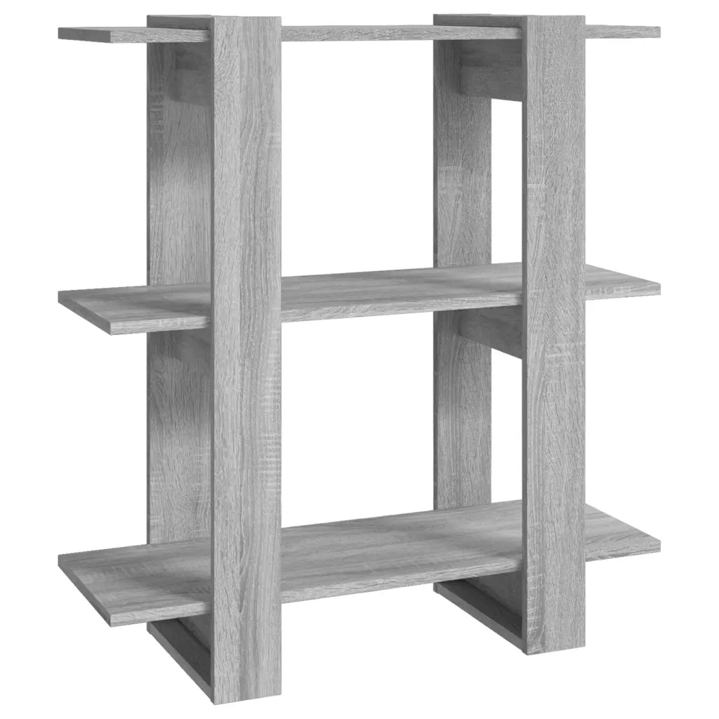 Libreria Divisorio-Scaffale per Libri-Mobile di Stoccaggio Grigio Sonoma 80x30x87 cm