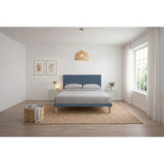 Letto imbottito Letto Matrimoniale alla Francese 140x200 cm Flat - Con rete,Microfibra,Blu
