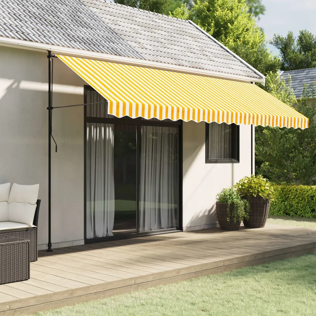 Tessuto Ricambio per Mantovana Tenda Righe Gialle Bianche 4,5 m 367759