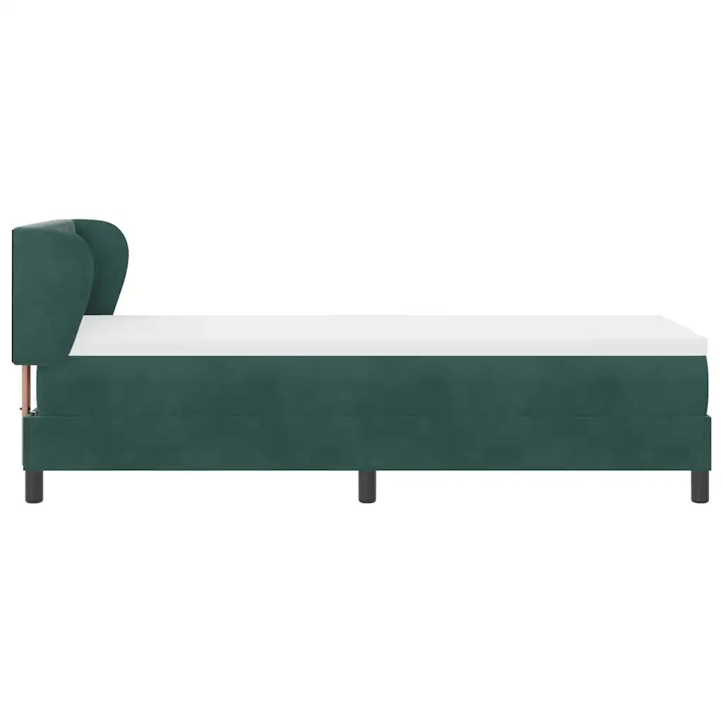 Letto a molle con testiera Verde scuro 80 x 200 cm Velluto 3340307