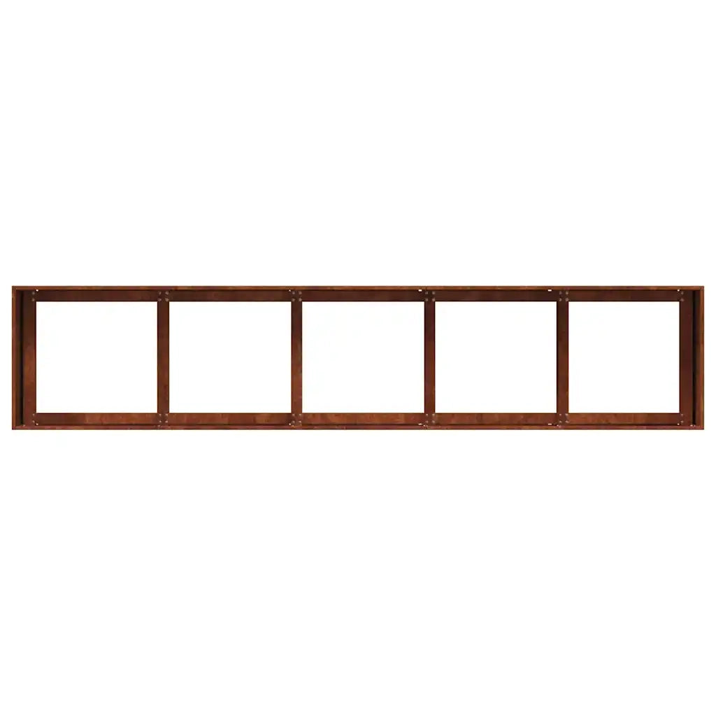 Fioriera Arrugginita 200x40x40 cm in Acciaio Corten 860688