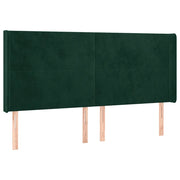 Testiera | Testata ad Orecchio Verde Scuro 163x16x118/128 cm in Velluto