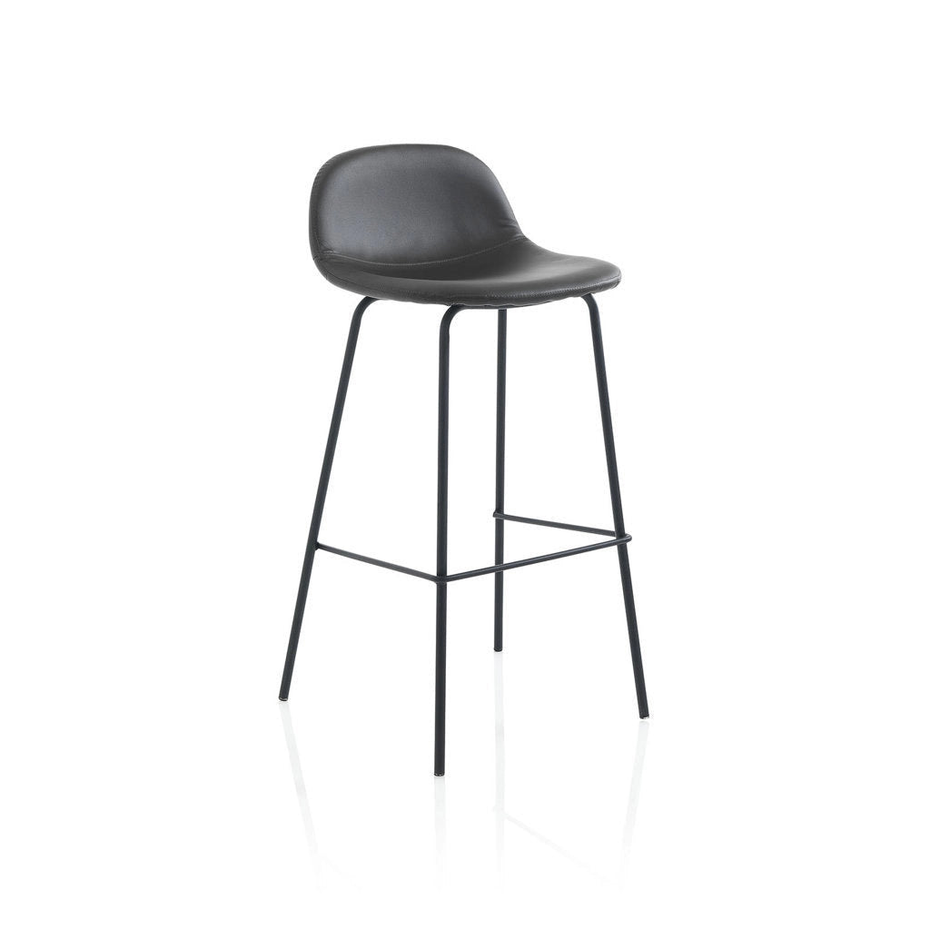 Set 2 Sgabelli 42x43x91,5 cm in Similpelle Marrone