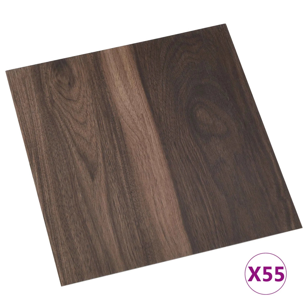 Tavole di Pavimento 55 pcs Marrone Scuro 5,11 m² PVC 42046336