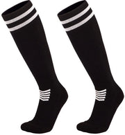 S (adatto per calzature 28-33) *3 Calze da calcio neri, calze invernali per partite di calcio, calze lunghe con pantofole in pile e materiale assorbente di sudore, calze sportive antiscivolo unisex