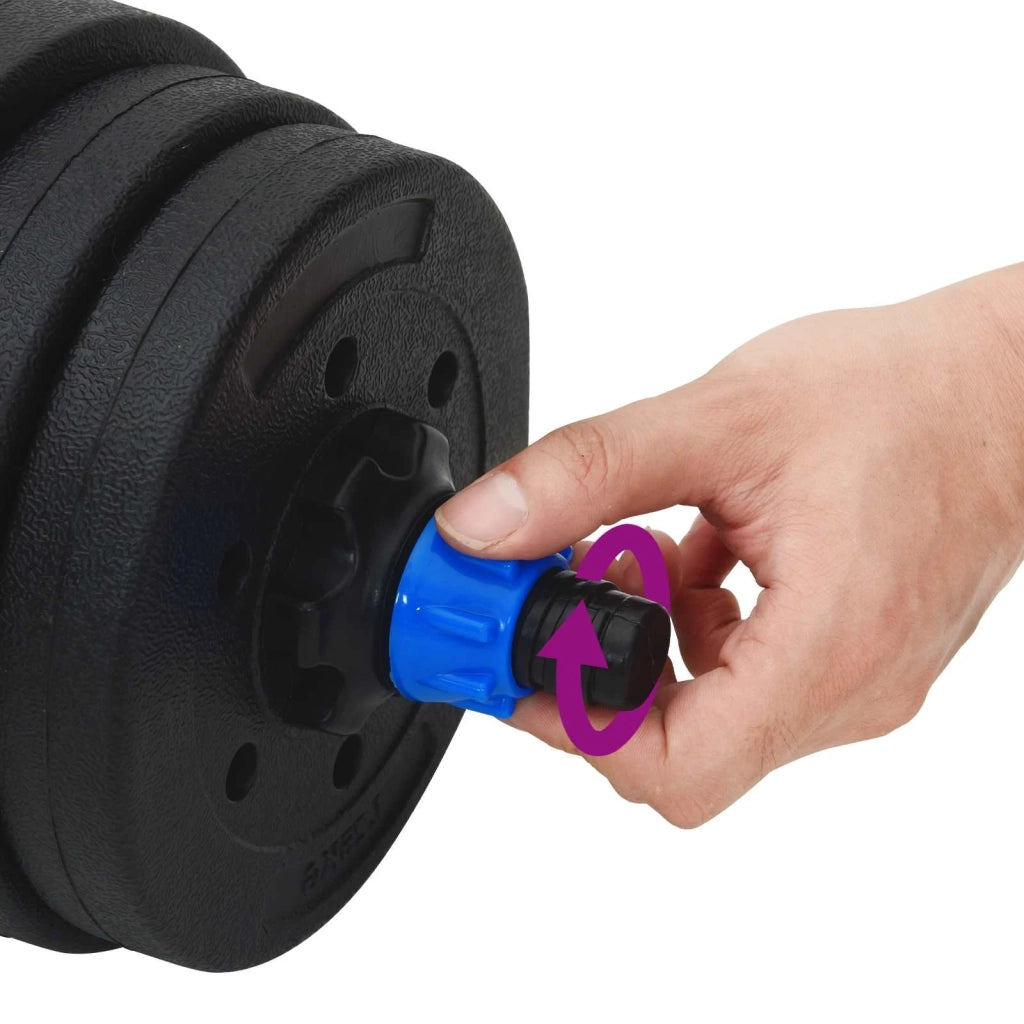 Set Manubri e Bilanciere 2-in-1 20 kg Nero e Blu CFW1832703