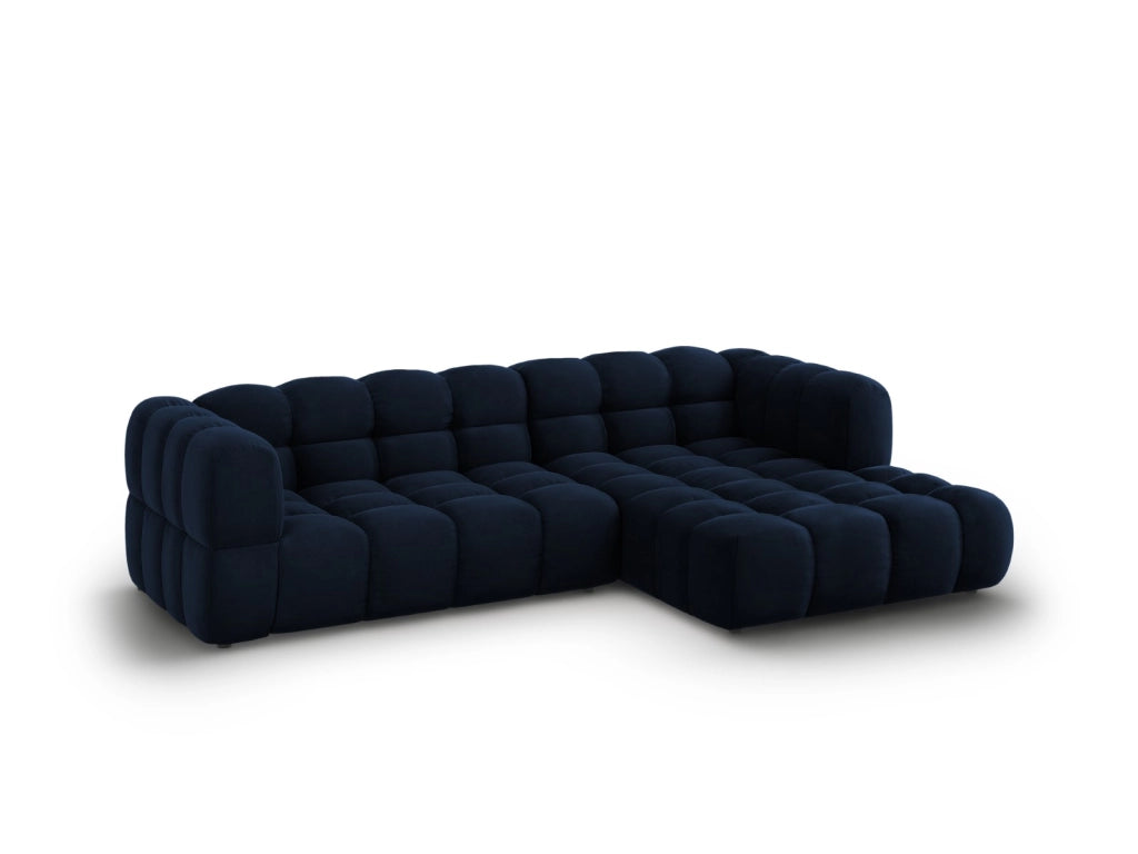Cosmopolitan Design - Divano angolare modulare destro "Sky" 4 posti in velluto blu reale 