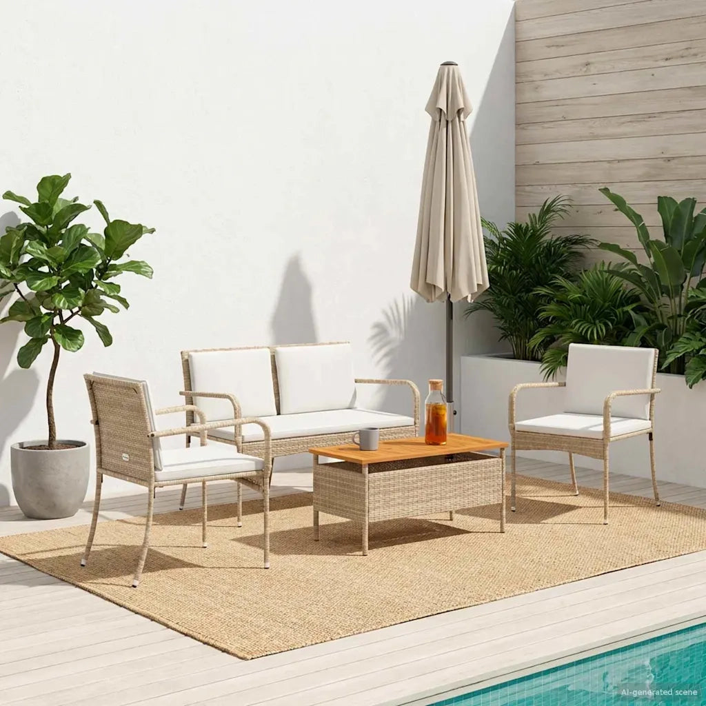Set da giardino Beige polyrattan 42025104