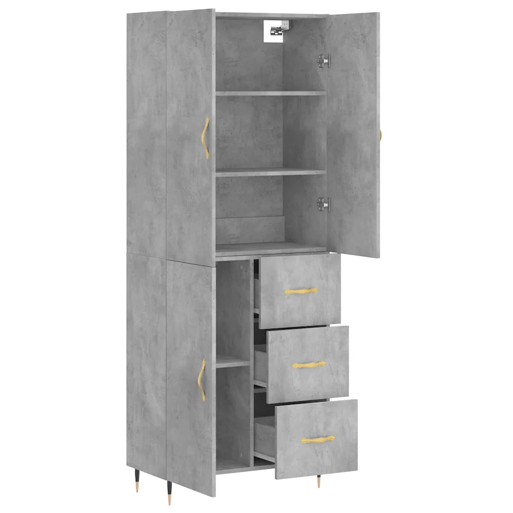 Credenza Grigio Cemento 69,5x34x180 cm in Legno Multistrato 3195887