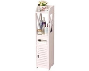 Cassa da Bagno in Piedi Basse Alta Cassetta Bianca Ospita Cartucce WC - Armadio Bagno 80 x 20 x 18 cm armadi per bagno alti
