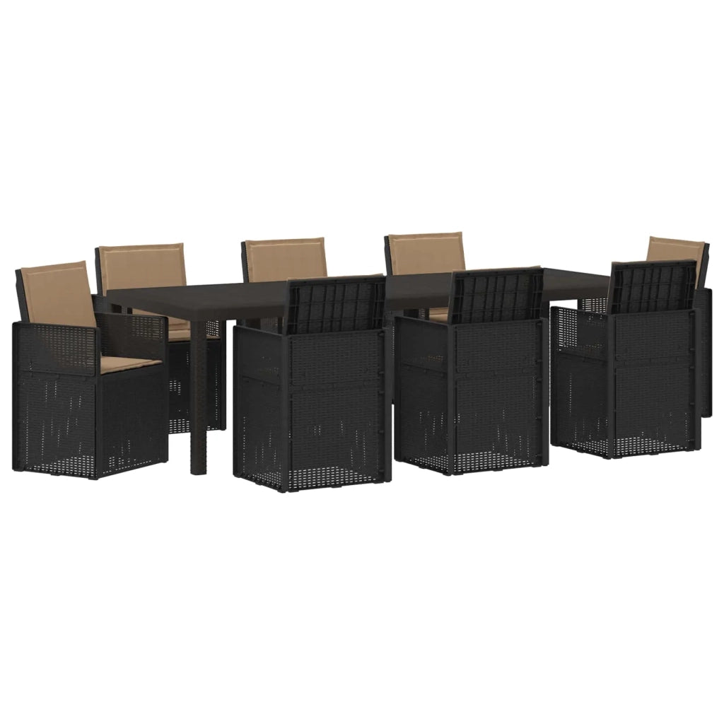 Set da Pranzo per Giardino 9 pcs Antracite e Tortora PP