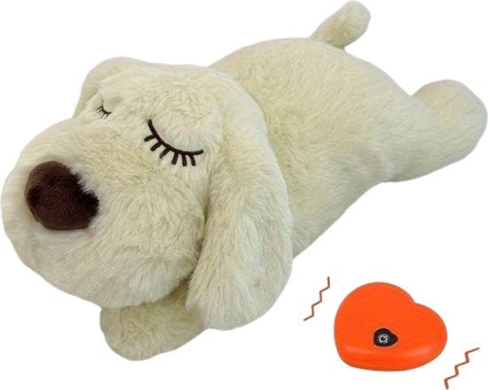 Cuscino per Cane con Battito di Cuore - Cuscino con Battito di Cuore - Cuscino con Battito Cardiaco - Beige