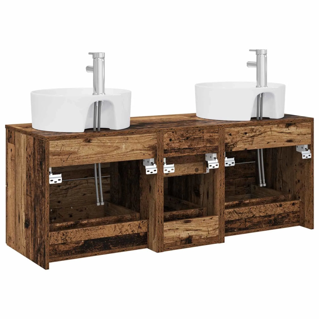 Set di mobili per il bagno 3 pz Legno antico 3405889
